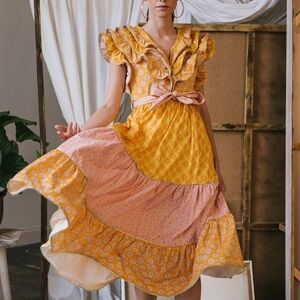 Celia B Azafran Golden Dress